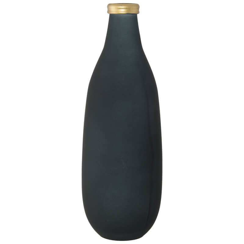 MONTANA BLACK/GOLD EDGE VASE 40CM
