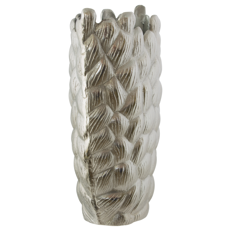 SILVER ART VASE NICKEL 41X27X17CM - Image 2