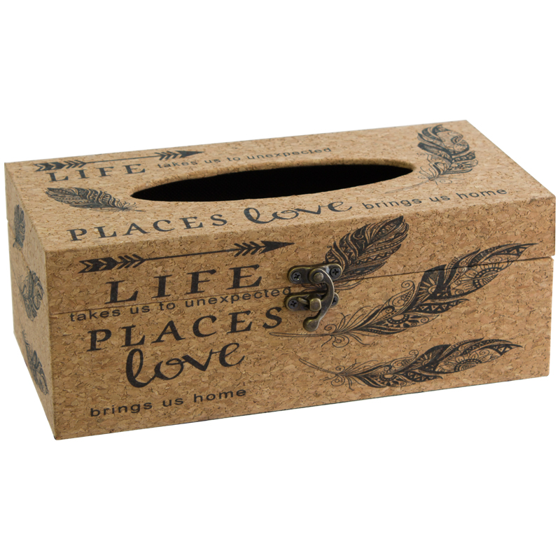 FEATHER TISSUE BOX HOLDER25X13X10