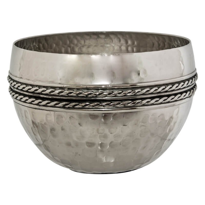 ROPE PLANTER 25X18CM SILVER