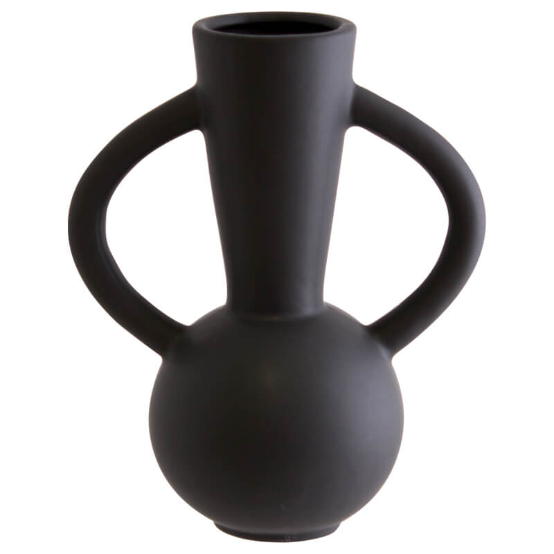 MERRI BLACK VASE 21X17X10CM