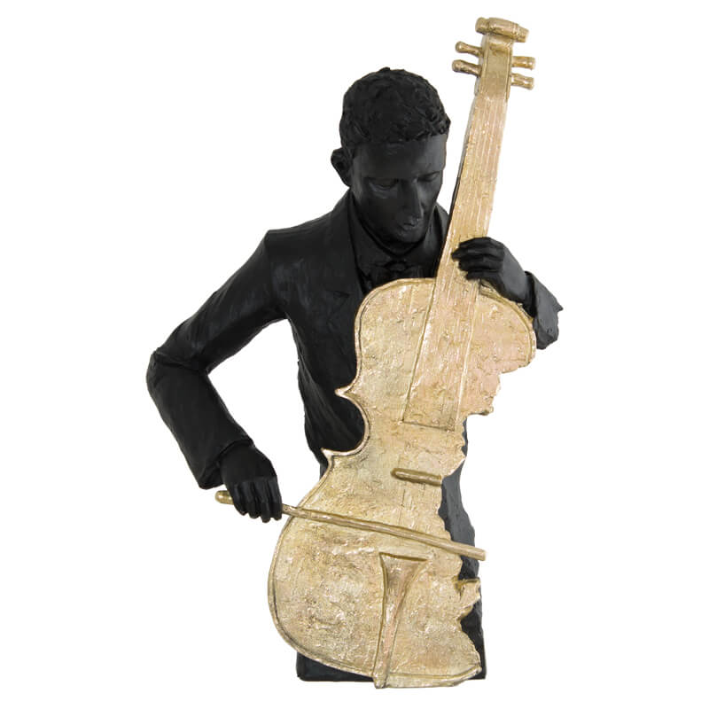 BLACK & GOLD WITH VIOLIN 29X14X47CM