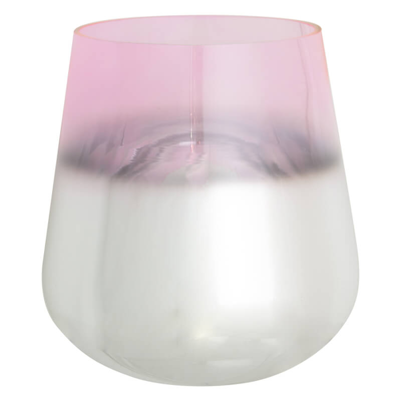 SILVER/PINK VASE 25CM