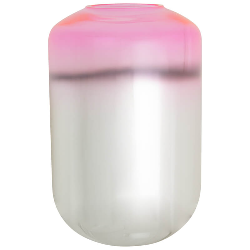 SILVER/PINK VASE 30CM