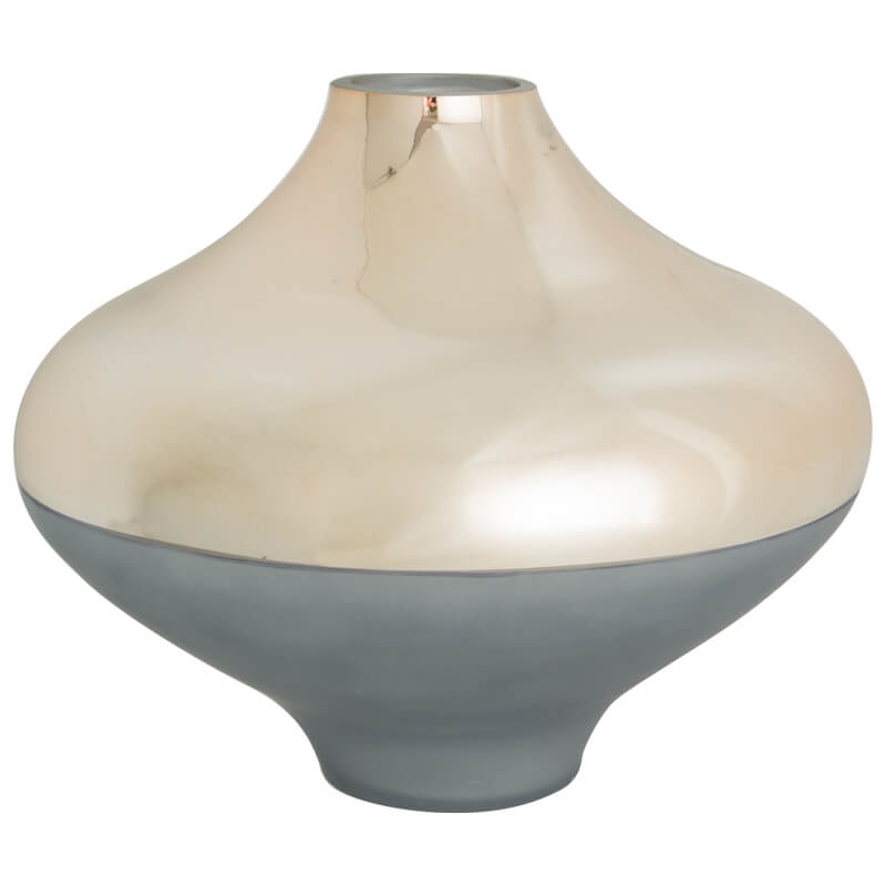 GOLD/MATT GREY VASE 22CM HX26CM W