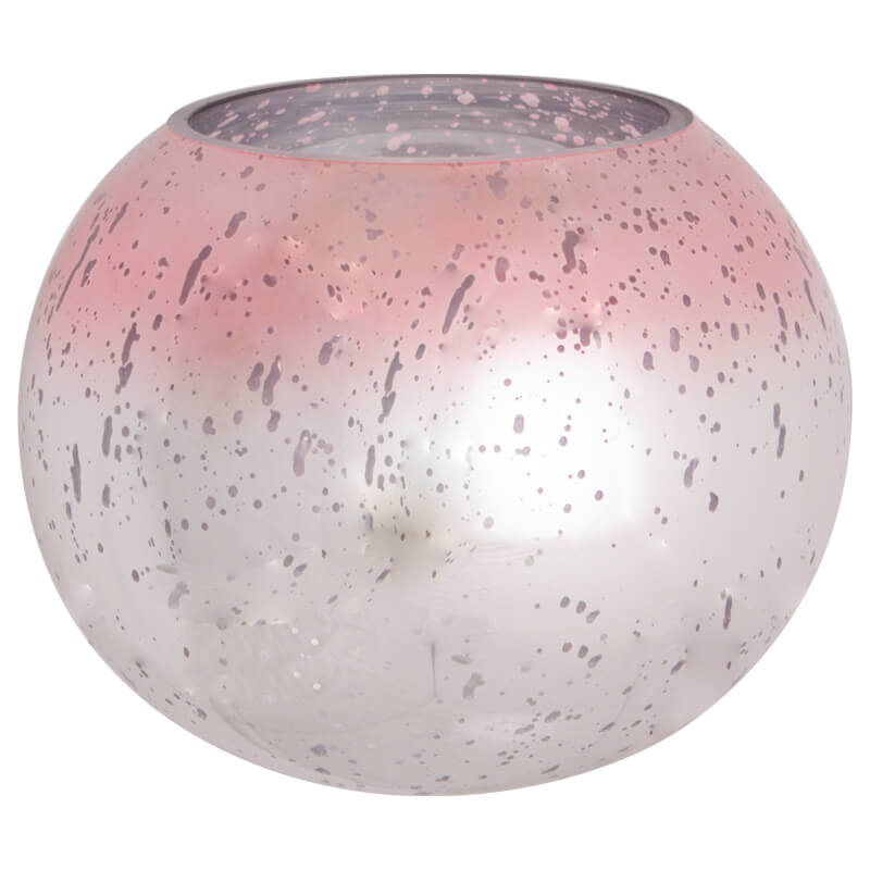 PINK/MERCURY SILVER BALL VASE 16C