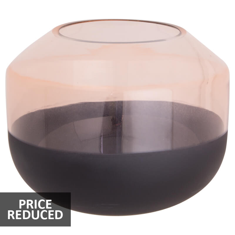 BLACK/PALE PINK VASE 15CM