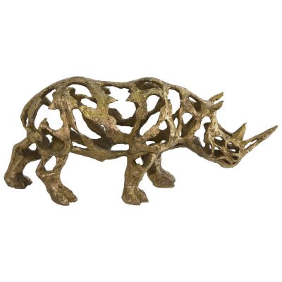 ANT/GOLD RHINO SCULPTURE 50X22X14
