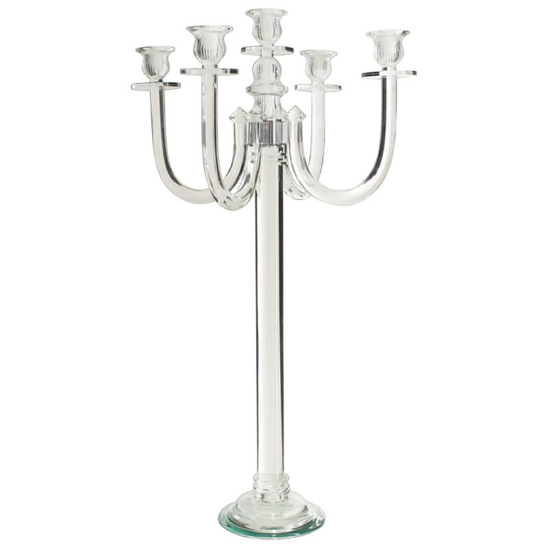 CRYSTAL 5 ARM CANDELABRA 70CM