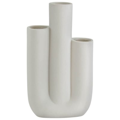 THREE PIPE CERAMIC VASE 16X7X28CM