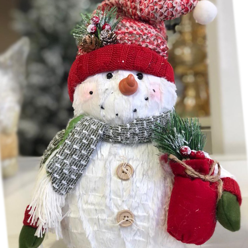 GREEN SCARF SNOWMAN 49CM - Image 2