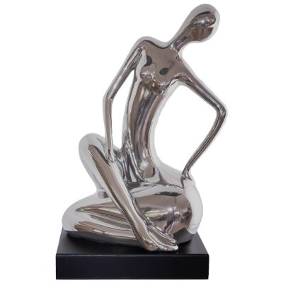SILVER FIGURINE SITTING 38X21X19C