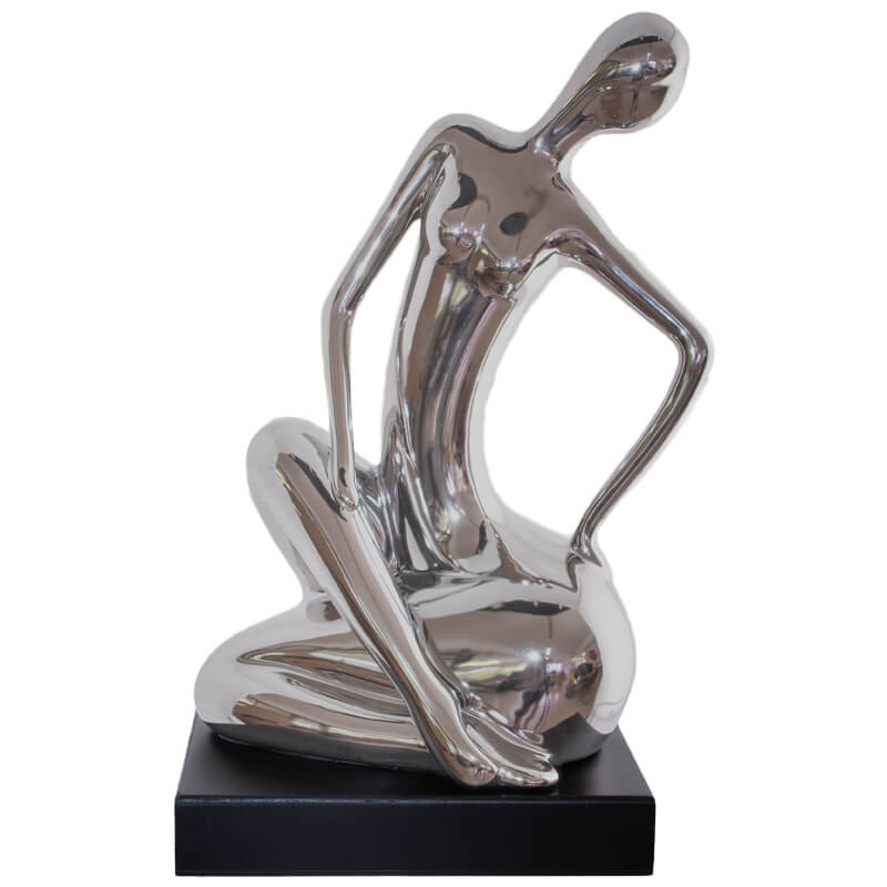 SILVER FIGURINE SITTING 38X21X19C