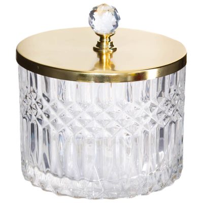 DIAMOND TRINKET GOLD LID 11X13CM