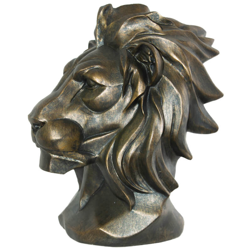 ANT. GOLD LION HEAD 23X16CM - Image 2