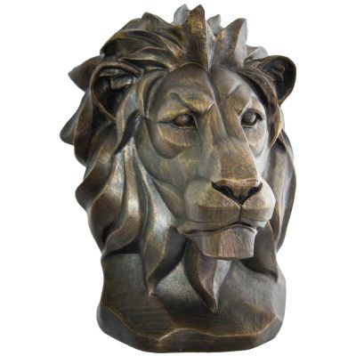 ANT. GOLD LION HEAD 23X16CM