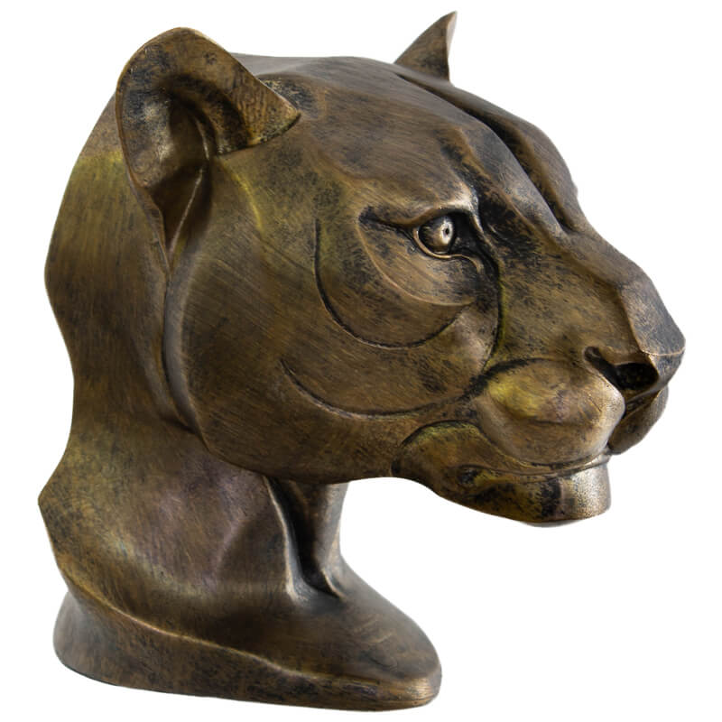 ANT. GOLD LIONESS HEAD 20X16CM - Image 2