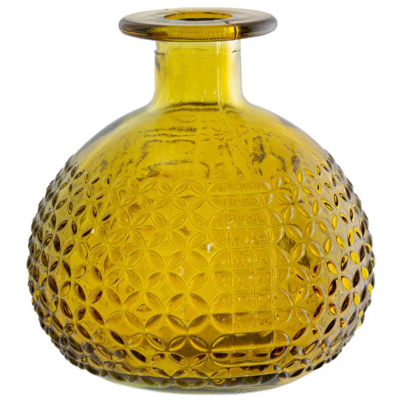 YELLOW DIAMOND BUD VASE 12CM