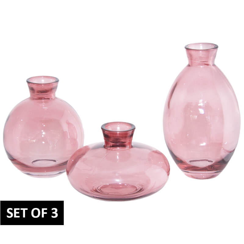 BUD VASE PURPLE SET/3 12/9/6CM