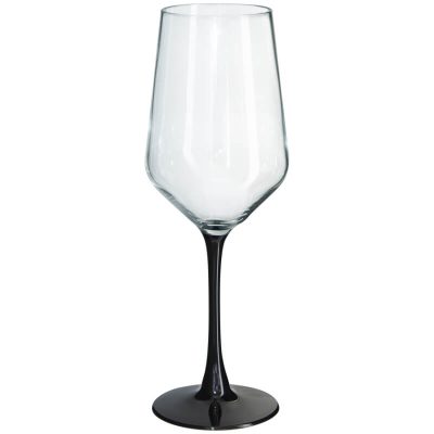 LANU BLACK STEM WINE GLASS 400ML