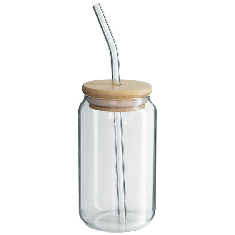 DRINKING JAR/BAMBOO LID 350ML STR