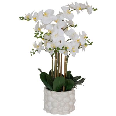 WHITE REAL TOUCH ORCHID 71CM
