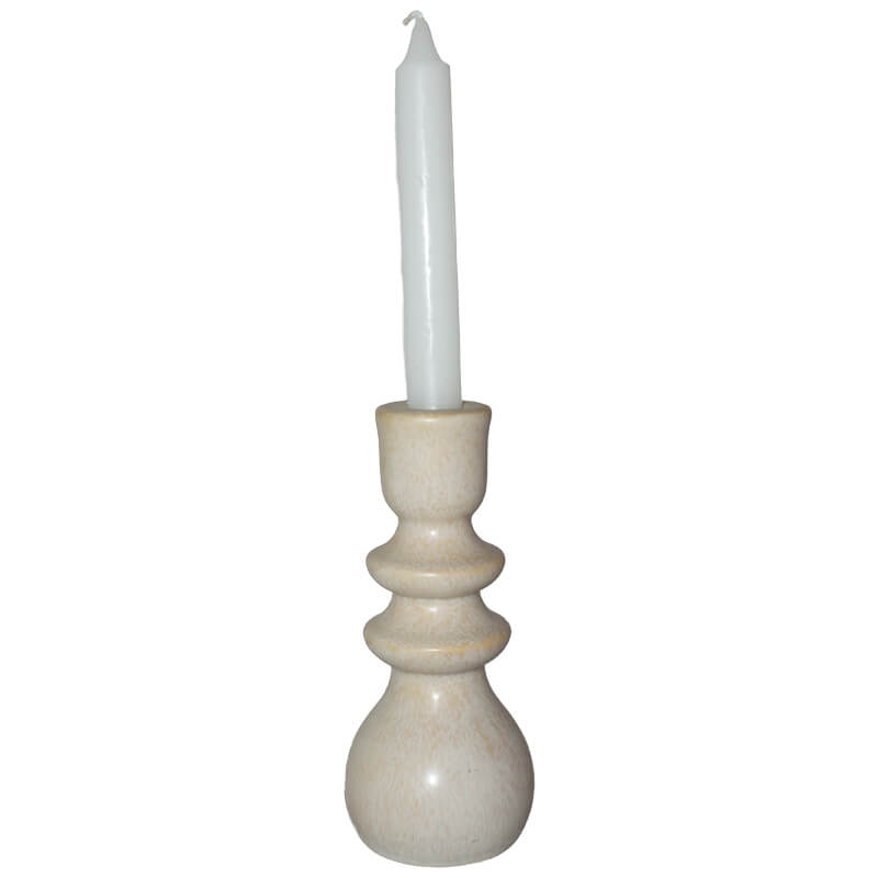 ACADIA WHITE CANDLE HOLDER 19CM - Image 2
