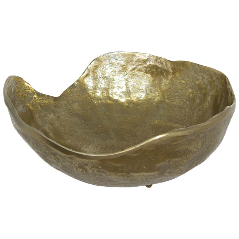 GOLD ORGANIC BOWL 28X27CM