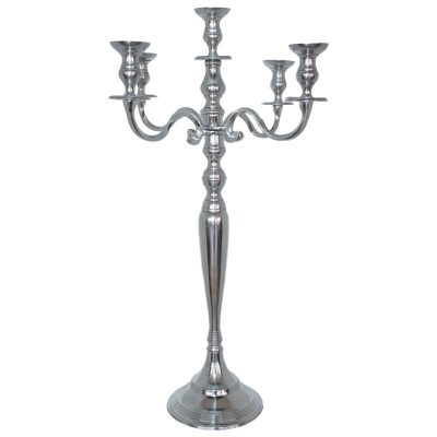 SILVER 5ARM CANDELABRA 70CM