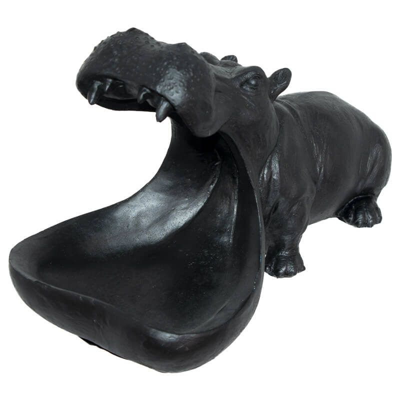 DECO HIPPO BLACK 28CM - Image 3