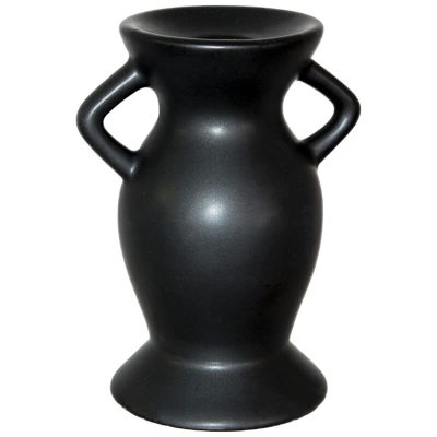 BLACK HANDLED CANDLE HOLDER 13CM