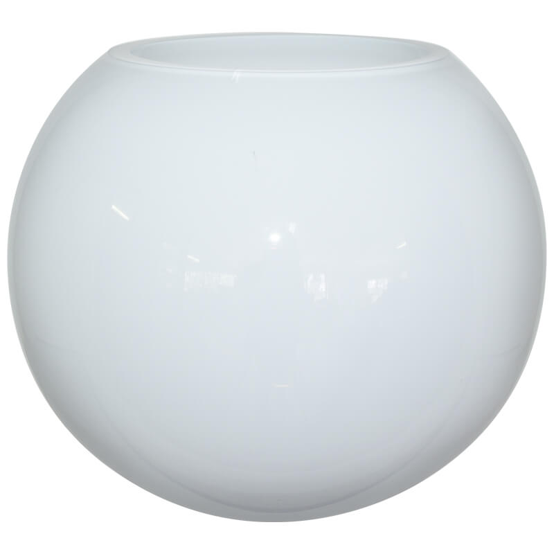 WHITE BUBBLE BALL VASE 17X20CM