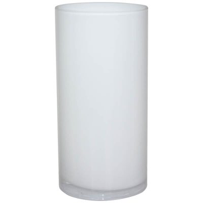 WHITE CYLINDER VASE 20X10CM