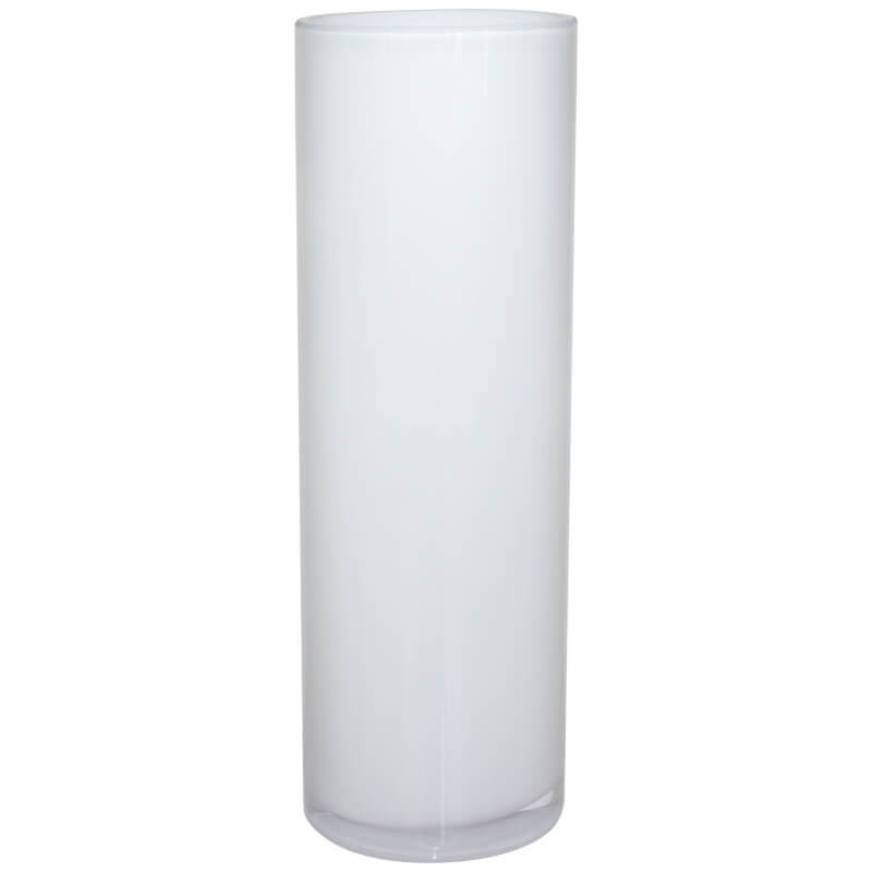 WHITE CYLINDER VASE 30X10CM