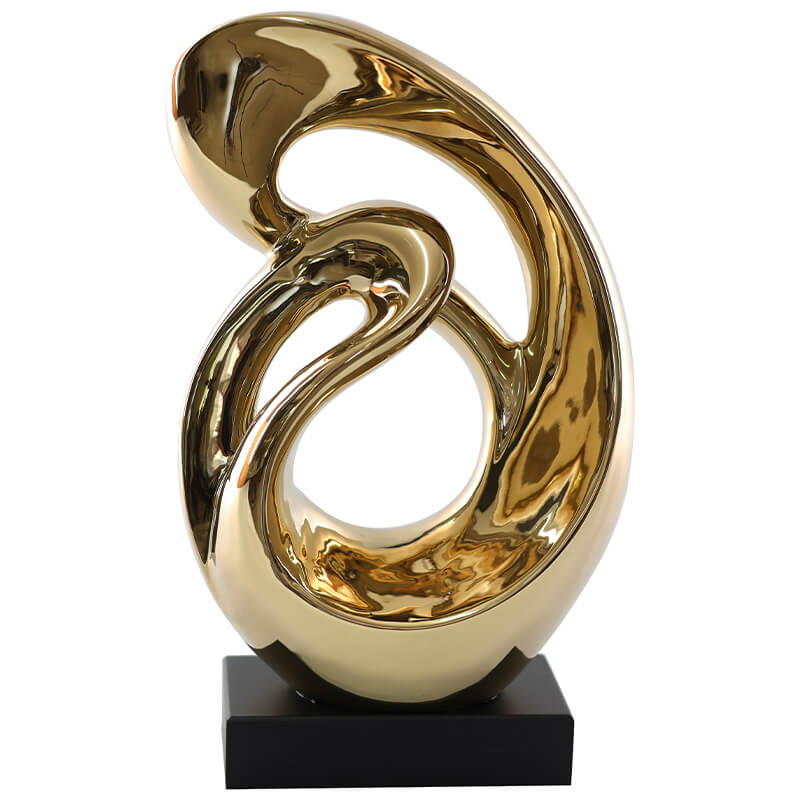 GOLD SWIRL SCULPTURE 38CM