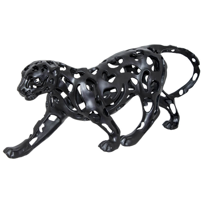 BLACK LEOPARD 61 CM SCULPTURED