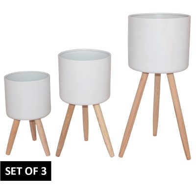 CHAD WHITE PLANT STAND SET/3