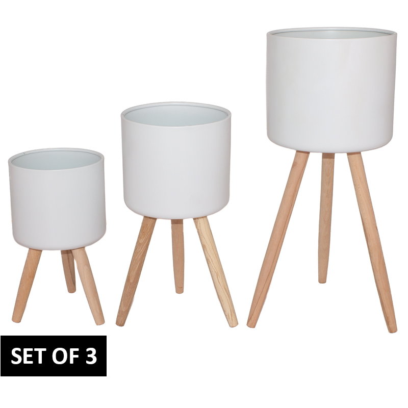 CHAD WHITE PLANT STAND SET/3