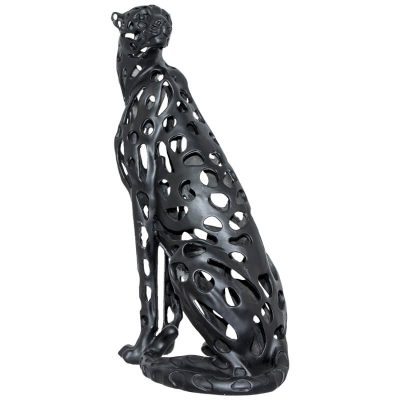 BLACK CHEETAH 43 CM SCULPTURED