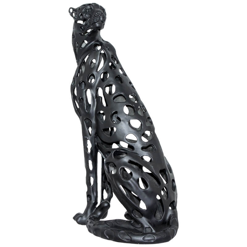BLACK CHEETAH 43 CM SCULPTURED