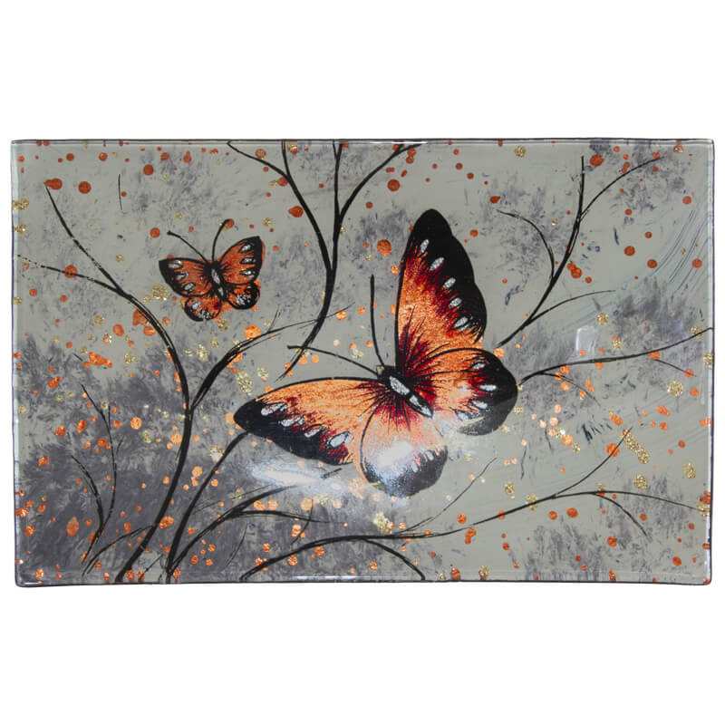 BUTTERFLY RECT PLATE 23X15C
