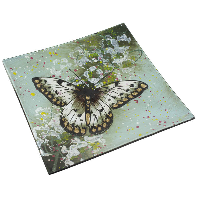 BUTTERFLY GOLD/CREAM SQ PLATE 19 - Image 2