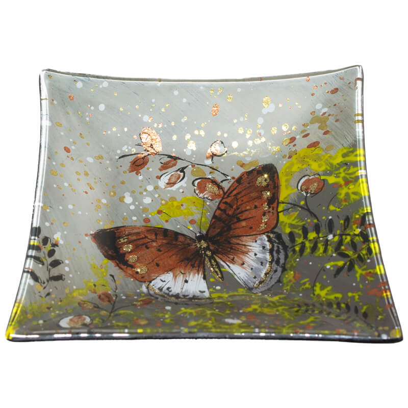 BUTTERFLY RED SQUARE PLATE 15X15C - Image 3