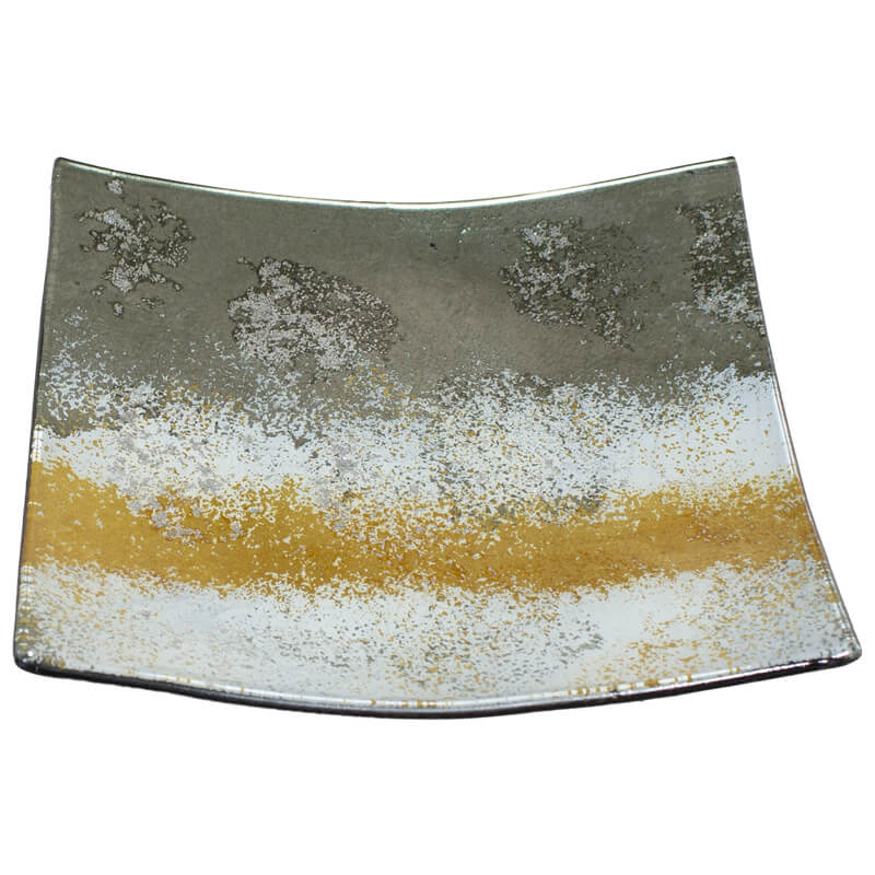 SILVER/GOLD METALIC PLATE 19X19CM - Image 2