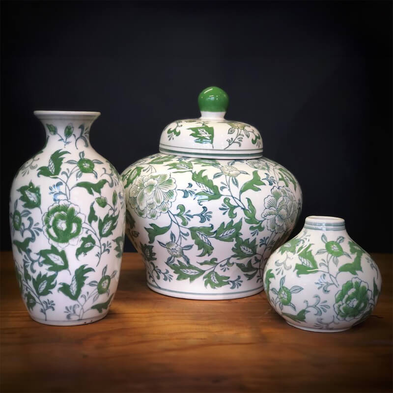 FLEUR GREEN VASE 20CM - Image 2
