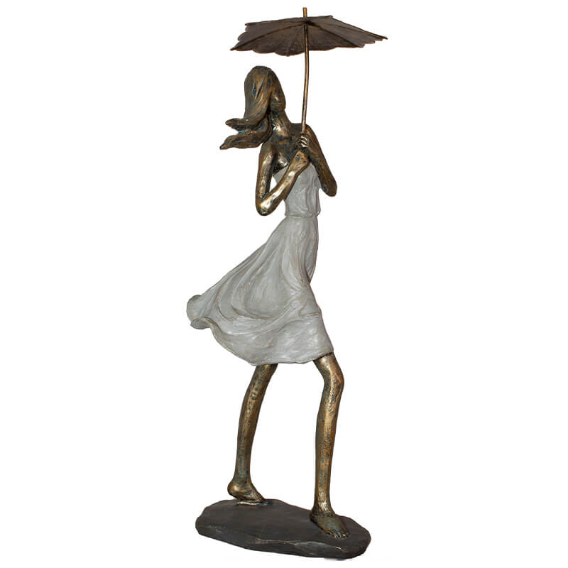 LADY WITH UMBRELLA UP 38CM