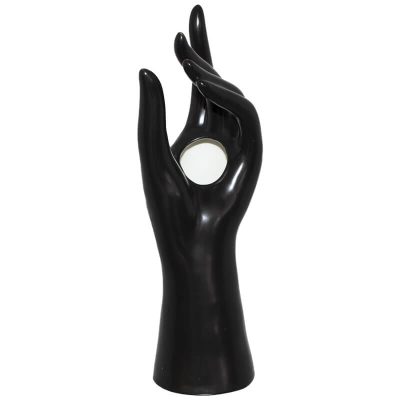 HAND VASE BLACK 8X7X25CM