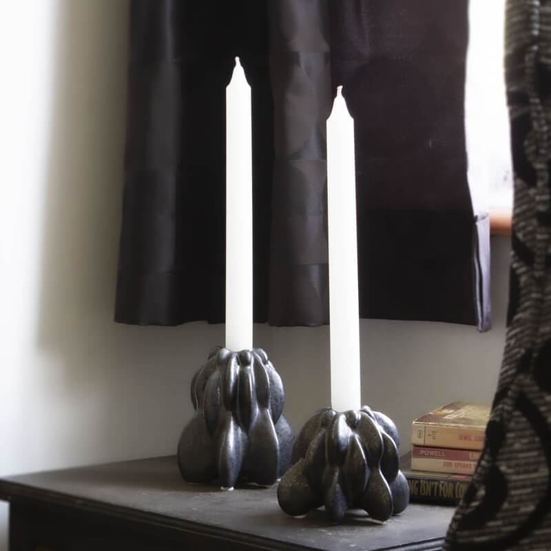 DARK GREY CANDLE HOLDER 12CM - Image 3