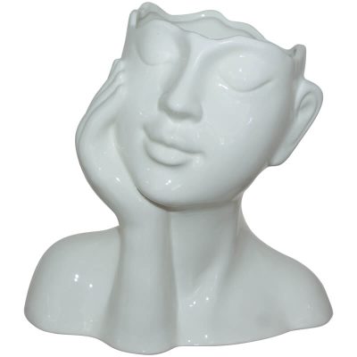 LADY FACE VASE 17CM