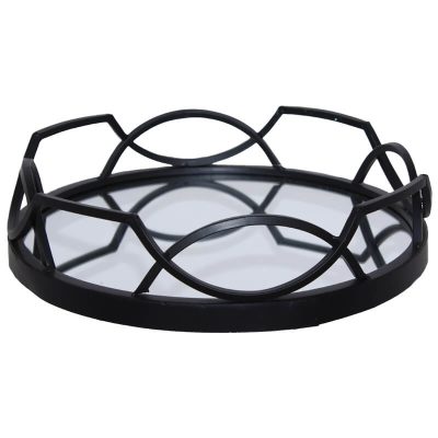 METRO ROUND TRAY BLACK 40CM DIA